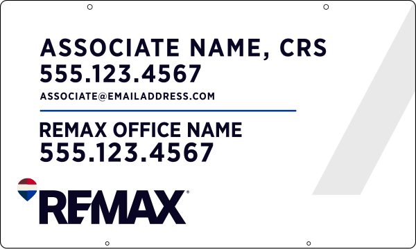 Reflective Hanging Associate Name w CRS Sign Panel, 18h x 30w, .063 Aluminum